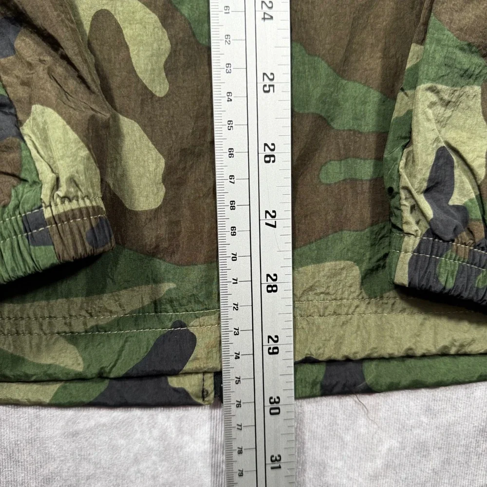 Jordan Air Mens Camo Windbreaker Jacket Green Black Full Zip Hooded Large